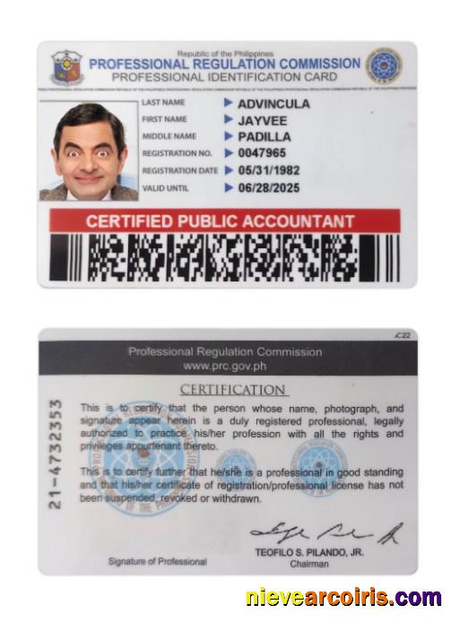 Philippines professional ID card